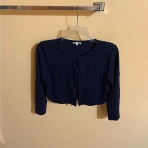Reformation navy cropped cardigan